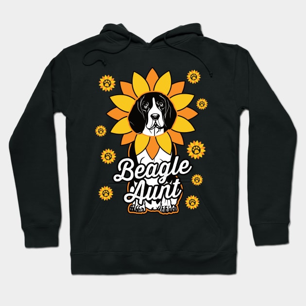 Cute Beagle Aunt Sunflower Dog Lover Hoodie by RadStar